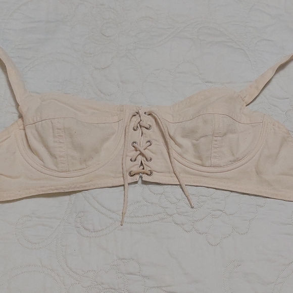 EXP Jeans Outer denim bra with lace up - Picture 6 of 6